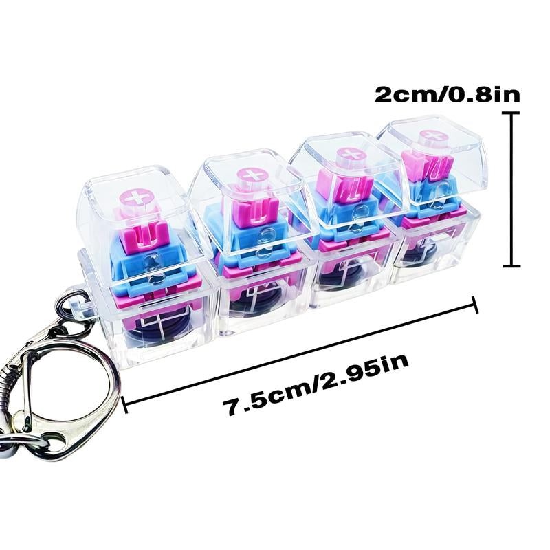 Fidget Toys Stress-Relieving Toy Mechanical Keyboard Fidget,Led Keyboard Keychain,Fingertip Clicker, Stress Relief Keychain,Axiety Fidget,Funny Fidget,Anxiety Decompression