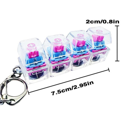 Fidget Toys Stress-Relieving Toy Mechanical Keyboard Fidget,Led Keyboard Keychain,Fingertip Clicker, Stress Relief Keychain,Axiety Fidget,Funny Fidget,Anxiety Decompression