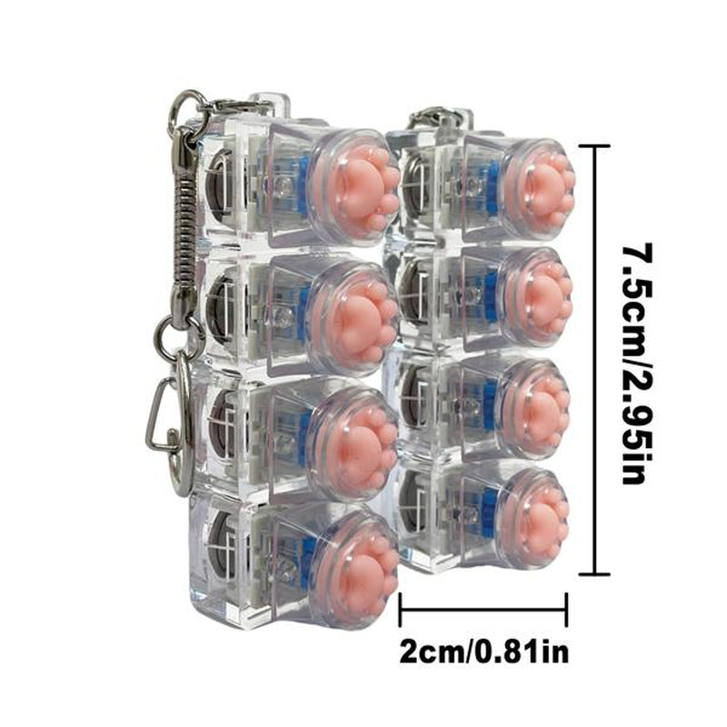 Fidget Toys Stress-Relieving Toy Mechanical Keyboard Fidget,Led Keyboard Keychain,Fingertip Clicker, Stress Relief Keychain,Axiety Fidget,Funny Fidget,Anxiety Decompression