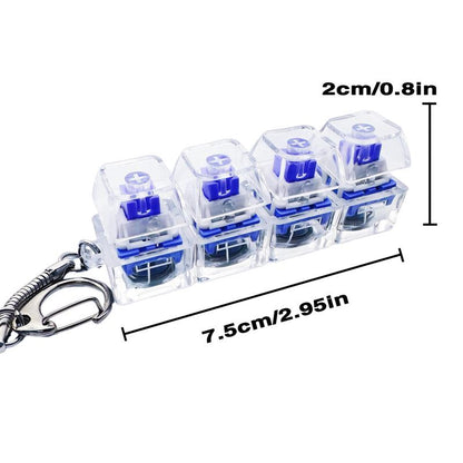 Fidget Toys Stress-Relieving Toy Mechanical Keyboard Fidget,Led Keyboard Keychain,Fingertip Clicker, Stress Relief Keychain,Axiety Fidget,Funny Fidget,Anxiety Decompression