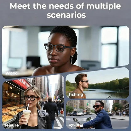 4K AI Smart Glasses with 8MP Camera, HD Video Recording, Bluetooth Audio & Real-Time Translation for Travel and Sports, Wireless Touch Control ,Christmas Gift