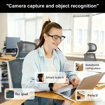 4K AI Smart Glasses with 8MP Camera, HD Video Recording, Bluetooth Audio & Real-Time Translation for Travel and Sports, Wireless Touch Control ,Christmas Gift