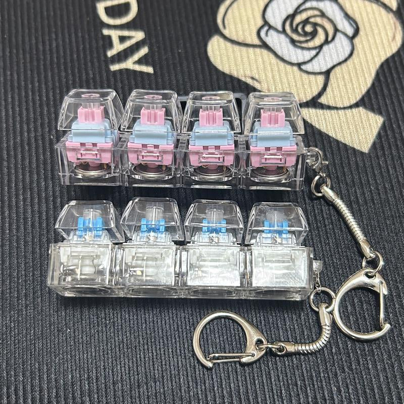 Fidget Toys Stress-Relieving Toy Mechanical Keyboard Fidget,Led Keyboard Keychain,Fingertip Clicker, Stress Relief Keychain,Axiety Fidget,Funny Fidget,Anxiety Decompression