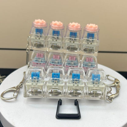 Fidget Toys Stress-Relieving Toy Mechanical Keyboard Fidget,Led Keyboard Keychain,Fingertip Clicker, Stress Relief Keychain,Axiety Fidget,Funny Fidget,Anxiety Decompression