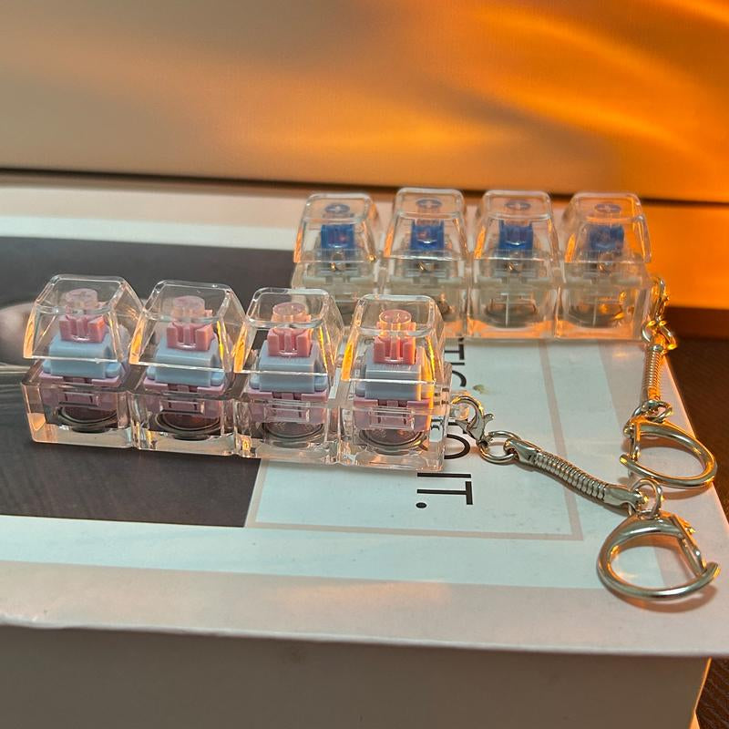 Fidget Toys Stress-Relieving Toy Mechanical Keyboard Fidget,Led Keyboard Keychain,Fingertip Clicker, Stress Relief Keychain,Axiety Fidget,Funny Fidget,Anxiety Decompression