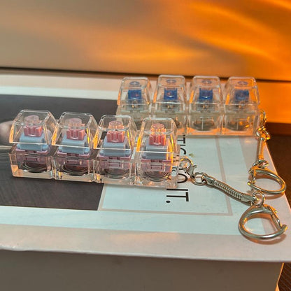 Fidget Toys Stress-Relieving Toy Mechanical Keyboard Fidget,Led Keyboard Keychain,Fingertip Clicker, Stress Relief Keychain,Axiety Fidget,Funny Fidget,Anxiety Decompression