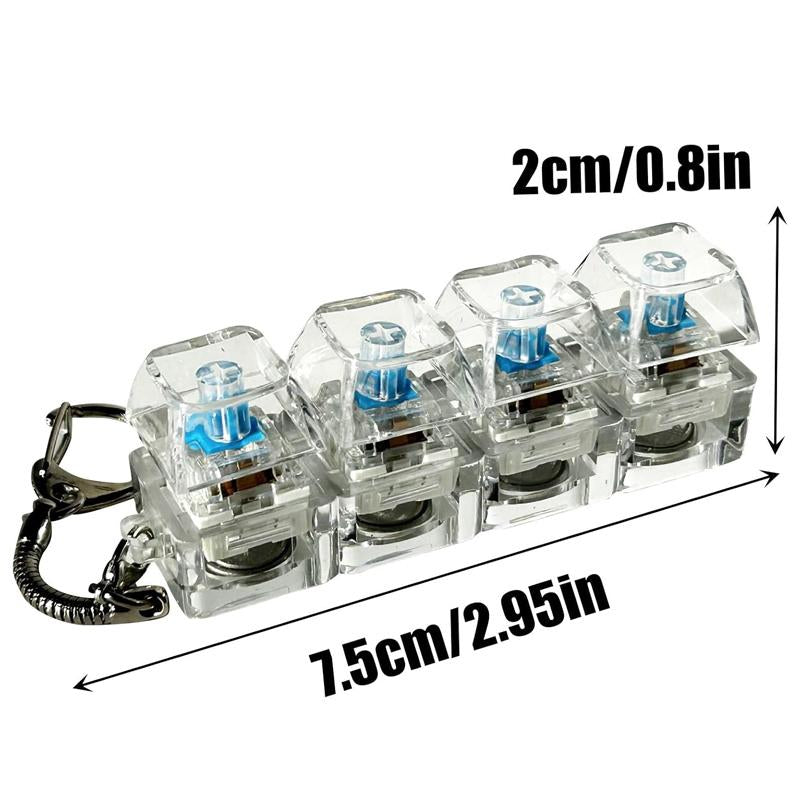 Fidget Toys Stress-Relieving Toy Mechanical Keyboard Fidget,Led Keyboard Keychain,Fingertip Clicker, Stress Relief Keychain,Axiety Fidget,Funny Fidget,Anxiety Decompression